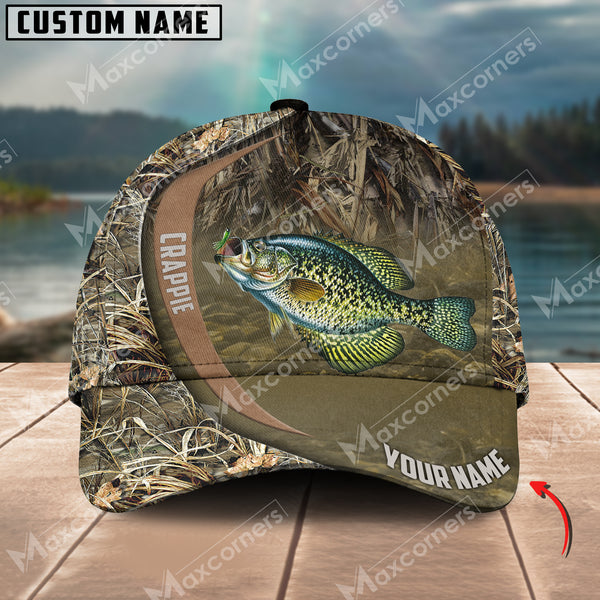 Maxcorners Personalized Grass Nature Fishing 3D Cap ( Large Mouth Bass, Walleye, Stripped Bass, Trout Fish, Catfish, Crappie, Salmon, Pike )