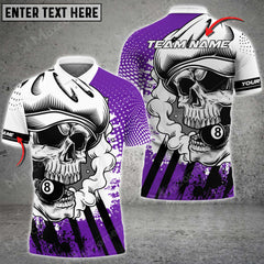 Maxcorners Billiards Skull Holding 8 Ball Personalized Name, Team Name Unisex Shirt ( 6 Colors )