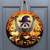 Maxcorners Racoon Hunting Halloween Wooden Sign