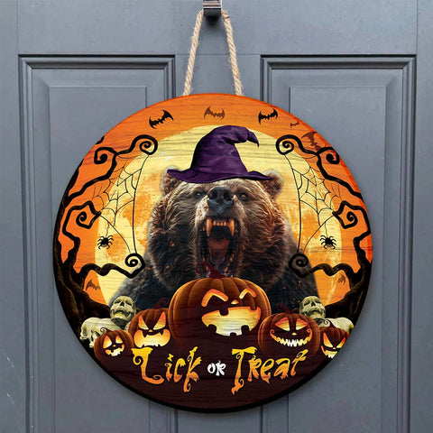 Maxcorners Bear Hunting Halloween Wooden Sign