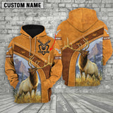 Maxcorners Custom Name Hunting Elk Orange Style Shirt 3D All Over Printed Clothes