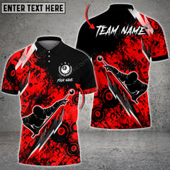 Maxcorners Player Billiards 8 Ball Grunge Multi Color Options Personalized Name 3D Shirt