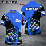 Maxcorners Billiard Balls Vortex Multi Color Personalized Name 3D Shirt (Multi Color Options)