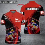 Maxcorners Billiard Balls Vortex Multi Color Personalized Name 3D Shirt (Multi Color Options)