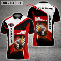 Maxcorners Billiards 8 Ball Fire Multicolor Options Customized Name 3D Shirt