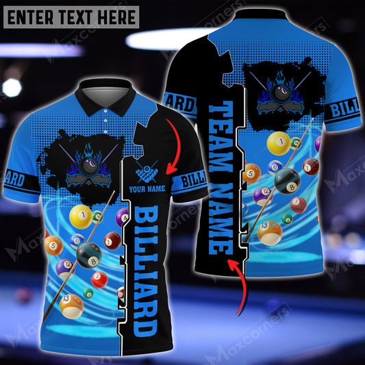 Maxcorners Billiards Tornado Multi Color Options Personalized Name 3D Shirt