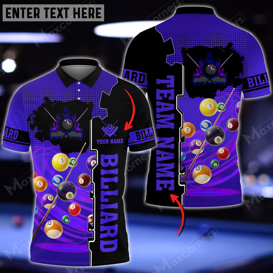 Maxcorners Billiards Tornado Multi Color Options Personalized Name 3D Shirt