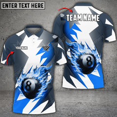 Maxcorners Billiards Fire Cube Pattern Personalized Name 3D Shirt (Multi Color Options)