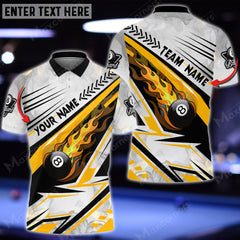 Maxcorners Billiards Ball Fire Speed Texture Multicolor Options Customized Name 3D Shirt