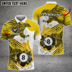 Maxcorners Billiards Fiery Wings Personalized Name, Team Name Unisex Shirt ( 6 Colors )