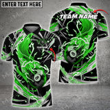 Maxcorners Billiards Flame Thunder Wind Aura Personalized Name, Team Name Unisex Shirt ( 6 Colors )