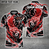 Maxcorners Billiards Flame Thunder Wind Aura Personalized Name, Team Name Unisex Shirt ( 6 Colors )