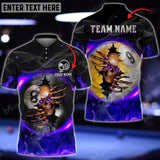 Maxcorners Billiards Ball 8 & Ball 9 Fire Skull Crack Personalized Name, Team Name 3D Shirt