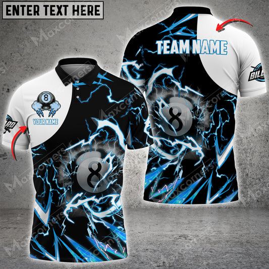 Maxcorners Billiards Thunder Impact Personalized Name, Team Name Unisex Shirt ( 6 Colors )