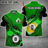 Maxcorners Billiards 8 Ball & 9 Ball Fire Personalized Name, Team Name Unisex Shirt ( 6 Colors )