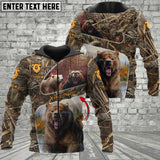 Maxcorners Custom Name Bear Hunting Camo 3D All Over Printed Clothes