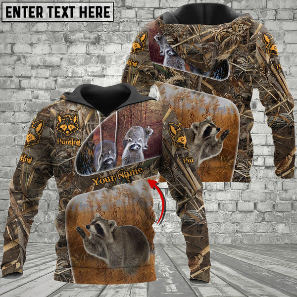 Maxcorners Custom Name Racoon Hunting Camo 3D All Over Printed Clothes