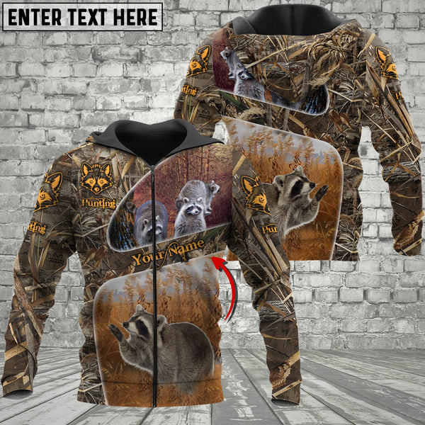 Maxcorners Custom Name Racoon Hunting Camo 3D All Over Printed Clothes