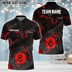 Maxcorners Billiards 8 Ball  Personalized Name Team Name 3D Shirt (Multi Color Options)