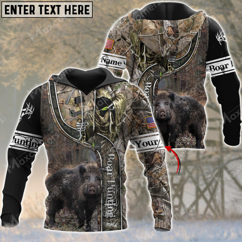 Maxcorners Personalized Name Boar Hunting 3D All Over Printed Clothes