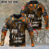 Maxcorners Personalized Name Deer Skull Hunting 3D All Over Printed Clothes