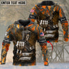 Maxcorners Personalized Name Deer Skull Hunting 3D All Over Printed Clothes