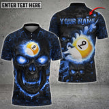 Maxcorners Billiards Ball 9 Skull Fire Personalized Name, Team Name Unisex Shirt ( 4 Colors )