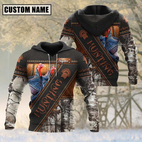 Maxcorners Custom Name Turkey Hunting Leather 3D All Over Printed Clothes