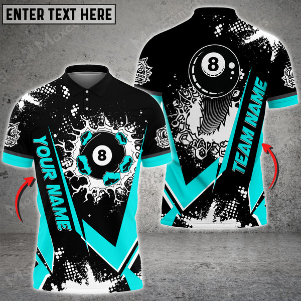 Maxcorners Billiards Flame Declare War Multicolor Option Customized Name 3D Shirt (6 Colors)