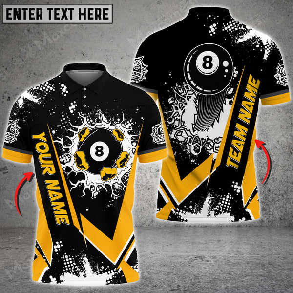 Maxcorners Billiards Flame Declare War Multicolor Option Customized Name 3D Shirt (6 Colors)