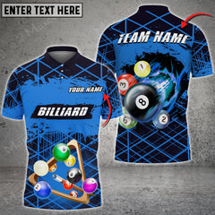 Maxcorners Billiards Space Shape Grunge Multicolor Option Customized Name 3D Shirt