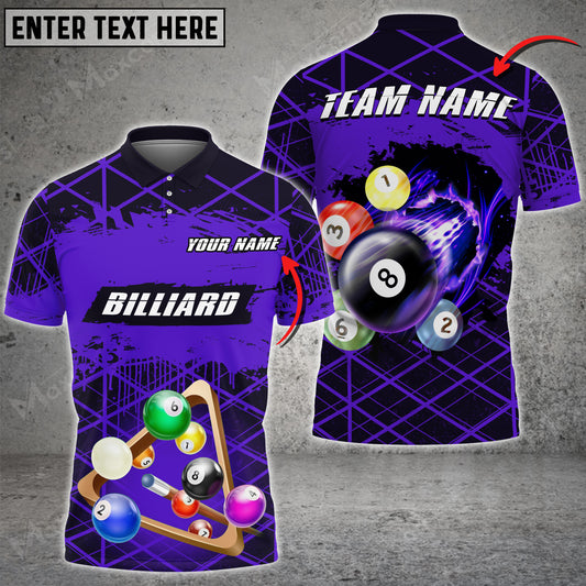 Maxcorners Billiards Space Shape Grunge Multicolor Option Customized Name 3D Shirt