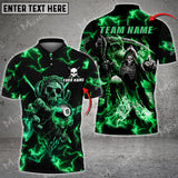 Maxcorners Billiards Skull Thunder Fire Personalized Name, Team Name Unisex Shirt ( 6 Colors )