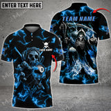 Maxcorners Billiards Skull Thunder Fire Personalized Name, Team Name Unisex Shirt ( 6 Colors )