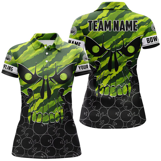 Maxcorners Bowling And Pins Multicolor Option Customized Name 3D Shirt For Women
