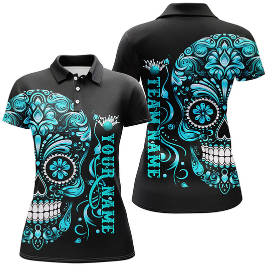 Maxcorners Bowling And Pins Multicolor Option Customized Name 3D Shirt For Women