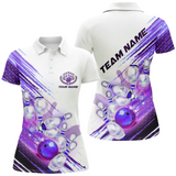 Maxcorners Bowling And Pins Matching Customized Name 3D Shirt For Women