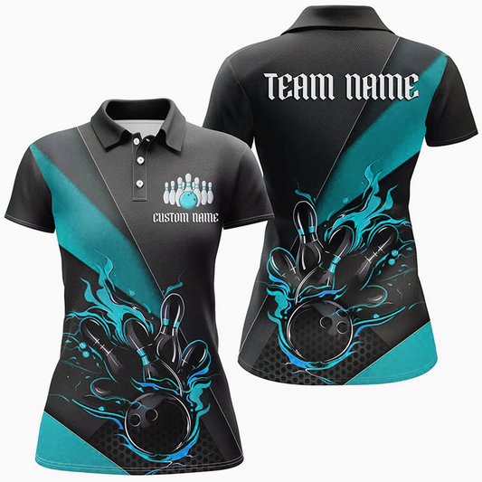Maxcorners Bowling And Pins Strike Tournament Multicolor Option Customized Name 3D Shirt For Women