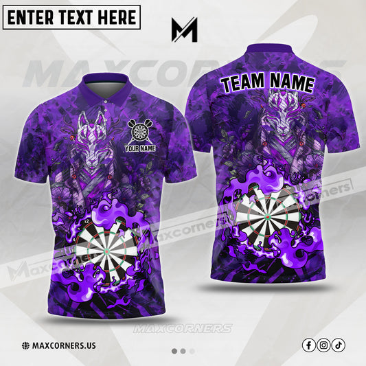 Maxcorners Darts Fox Mask Kitsune Multicolor Option Customized Name 3D Shirt