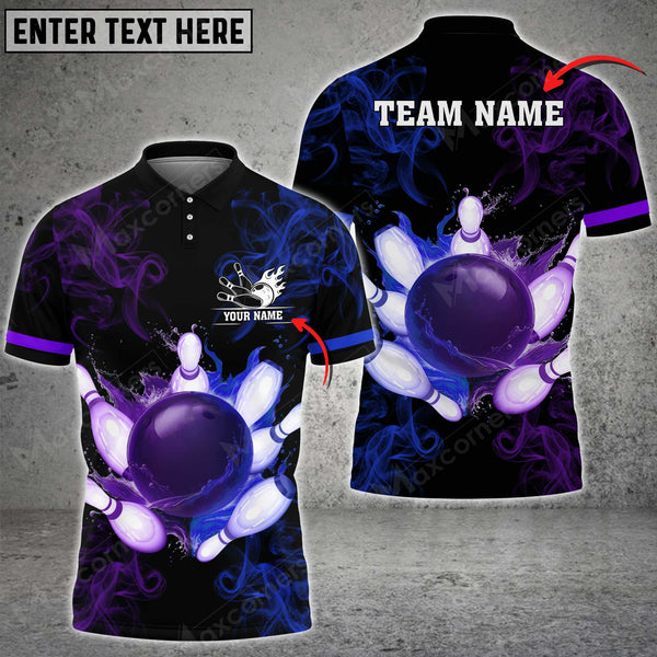 Bowling Ball And Pins Equal Battle Multicolor Option Customized Name 3D Shirt (4 Colors)