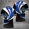 Maxcorners Thunder Bowling Ball And Pins Hexagon Pattern Multicolor Customized Name 3D Polo Shirt