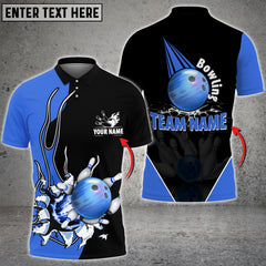 Maxcorners Bowling And Pins Piercing Multicolor Option Customized Name 3D Shirt