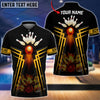Maxcorners Bowling Ball  And Pins Flame Premium Multicolor Option Customized Name 3D Shirt
