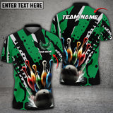 Bowling Ball And Pins Eagle Wings Multicolor Option Customized Name 3D Shirt (6 Colors)