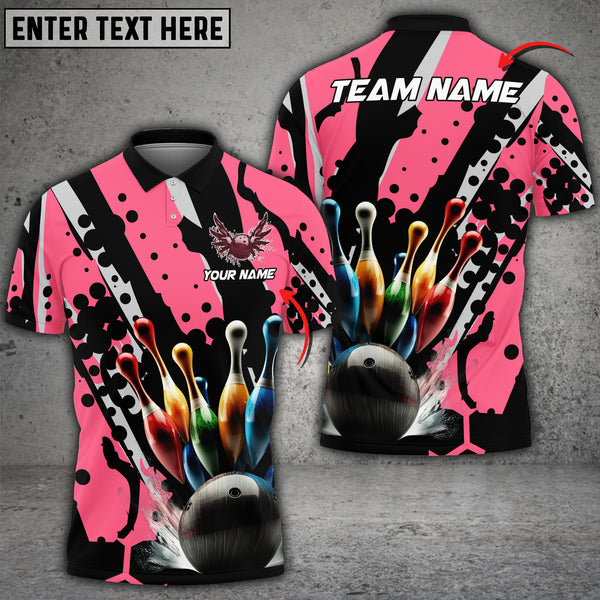 Bowling Ball And Pins Eagle Wings Multicolor Option Customized Name 3D Shirt (6 Colors)