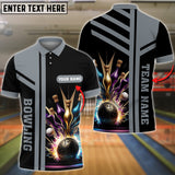 Maxcorners Bowling And Pins Premium Professional Multicolor Option Customized Name 3D Shirt