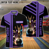 Maxcorners Bowling And Pins Premium Professional Multicolor Option Customized Name 3D Shirt