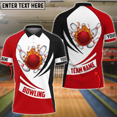 Maxcorners Bowling And Pins Professional Multicolor Option Customized Name 3D Shirt