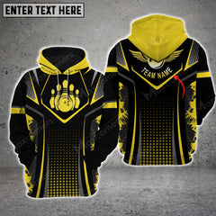 Maxcorners Bowling And Pins Polka Dot Motifs Premium Multicolor Option 3D Custom Name Shirt