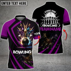 Maxcorners Strike King Bowling Multicolor Option Customized Name 3D Shirt